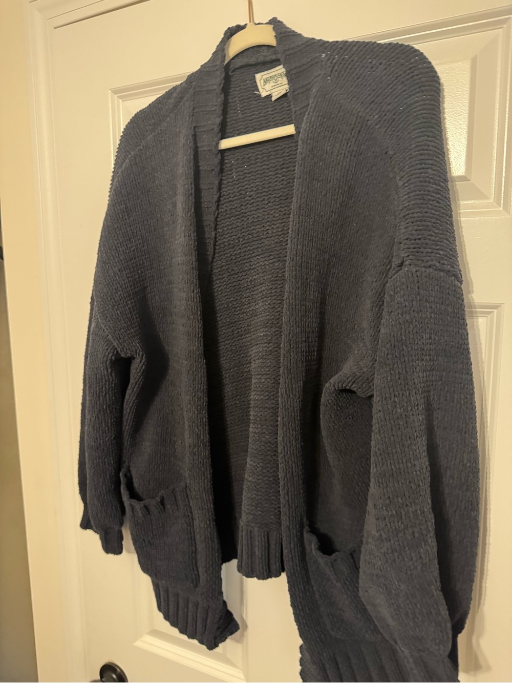 American Eagle Outfitters Charcoal Gray Open-Front Knit Cardigan